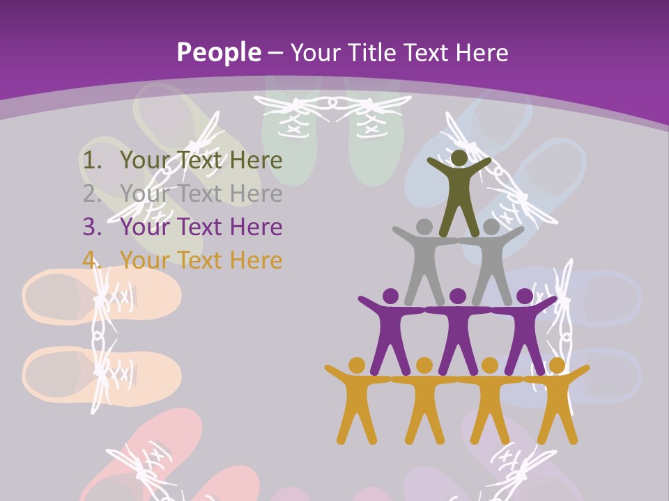 Colorful Shoes In A Circle Stock Vector Illustration: PowerPoint Template