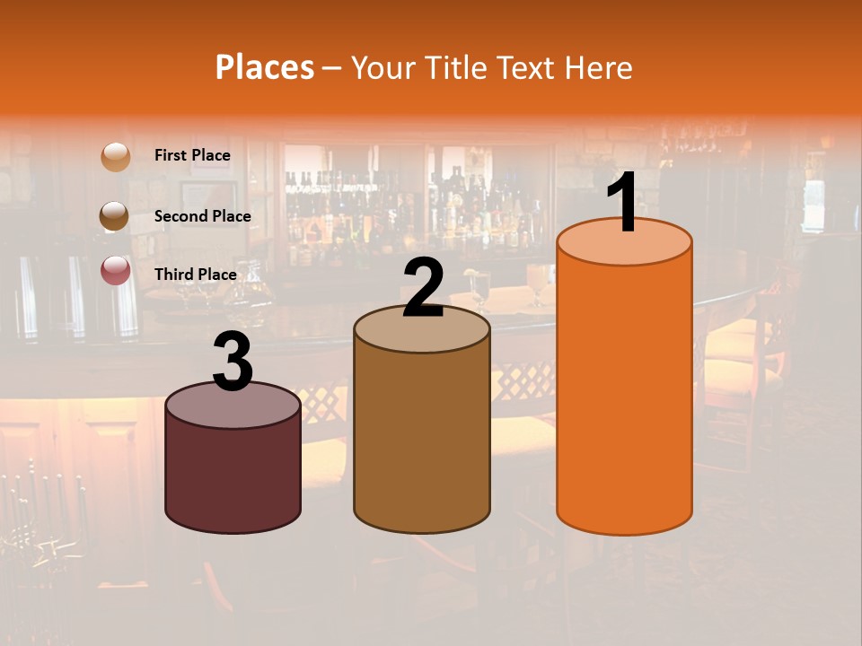 Restaurant's Lighted Bar Area. PowerPoint Template