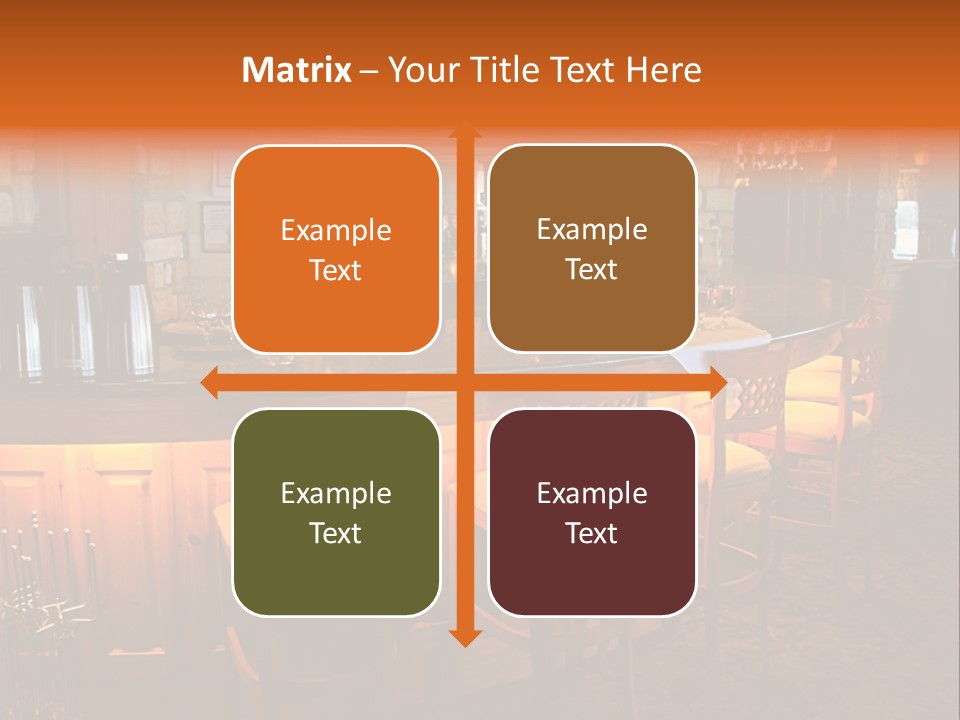 Restaurant's Lighted Bar Area. PowerPoint Template