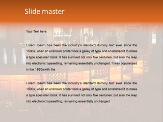 Restaurant's Lighted Bar Area. PowerPoint Template