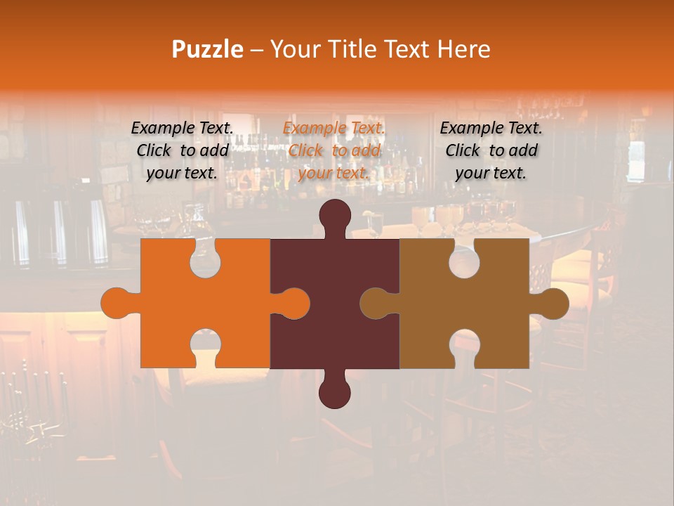 Restaurant's Lighted Bar Area. PowerPoint Template