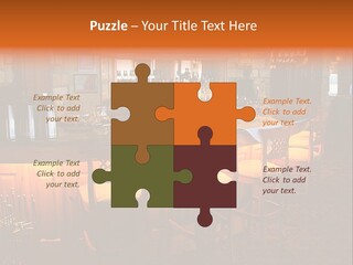 Restaurant's Lighted Bar Area. PowerPoint Template
