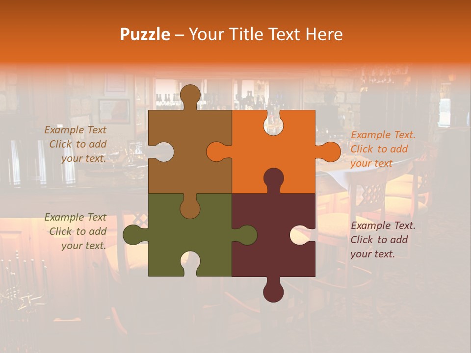 Restaurant's Lighted Bar Area. PowerPoint Template