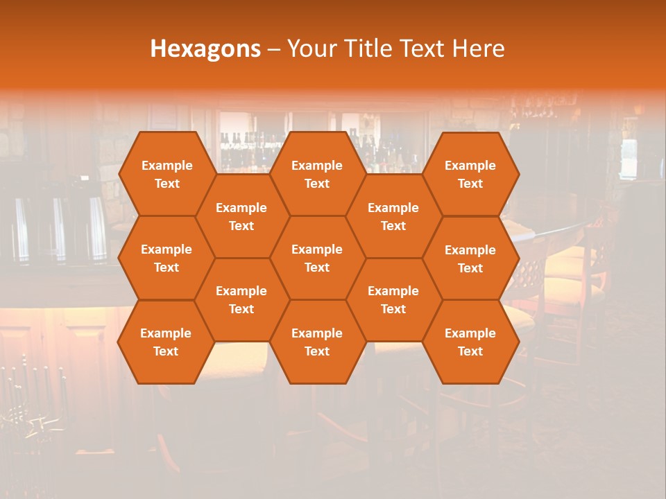 Restaurant's Lighted Bar Area. PowerPoint Template