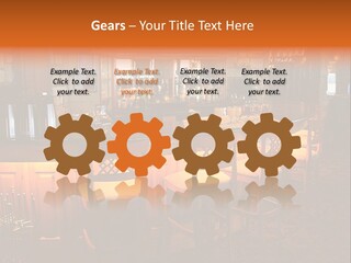 Restaurant's Lighted Bar Area. PowerPoint Template