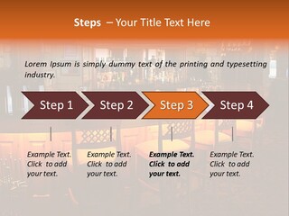 Restaurant's Lighted Bar Area. PowerPoint Template