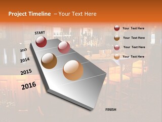 Restaurant's Lighted Bar Area. PowerPoint Template
