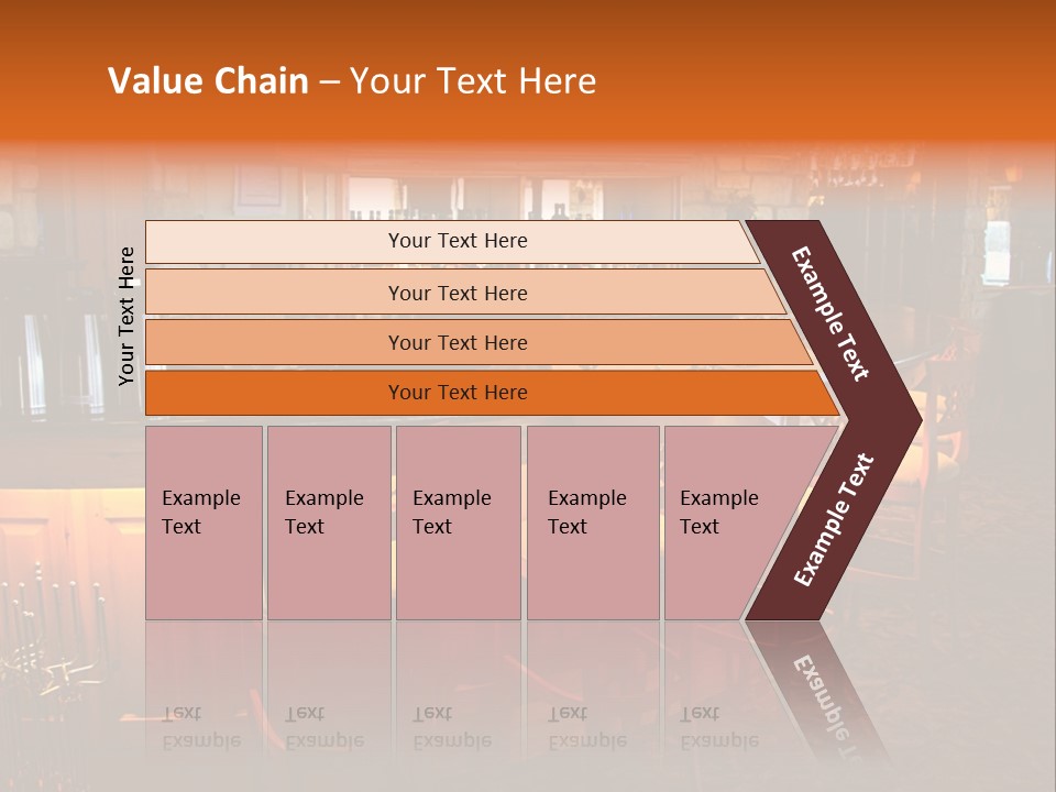 Restaurant's Lighted Bar Area. PowerPoint Template