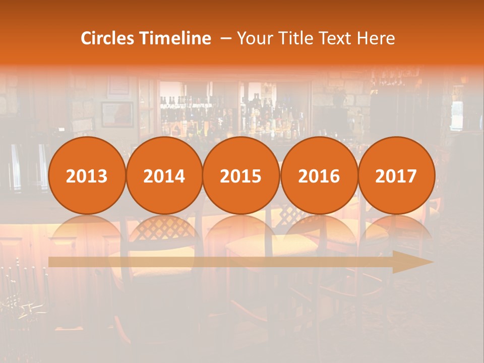 Restaurant's Lighted Bar Area. PowerPoint Template