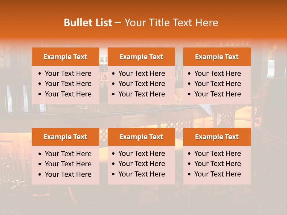 Restaurant's Lighted Bar Area. PowerPoint Template