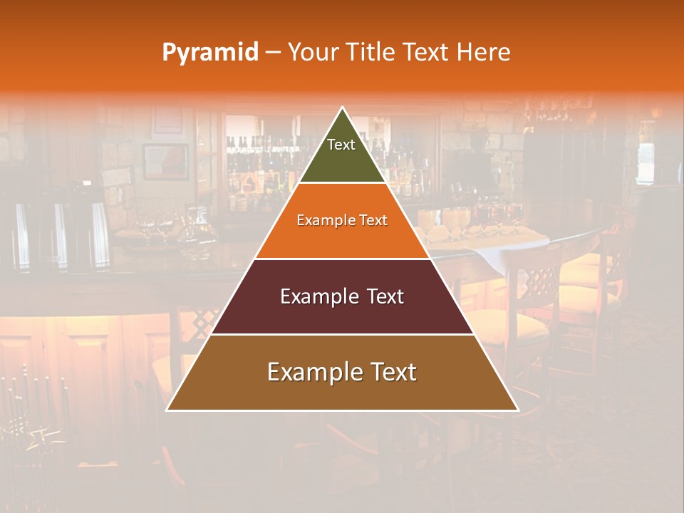 Restaurant's Lighted Bar Area. PowerPoint Template