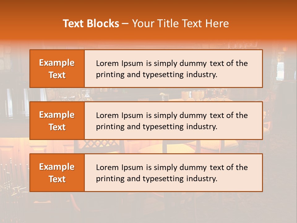 Restaurant's Lighted Bar Area. PowerPoint Template