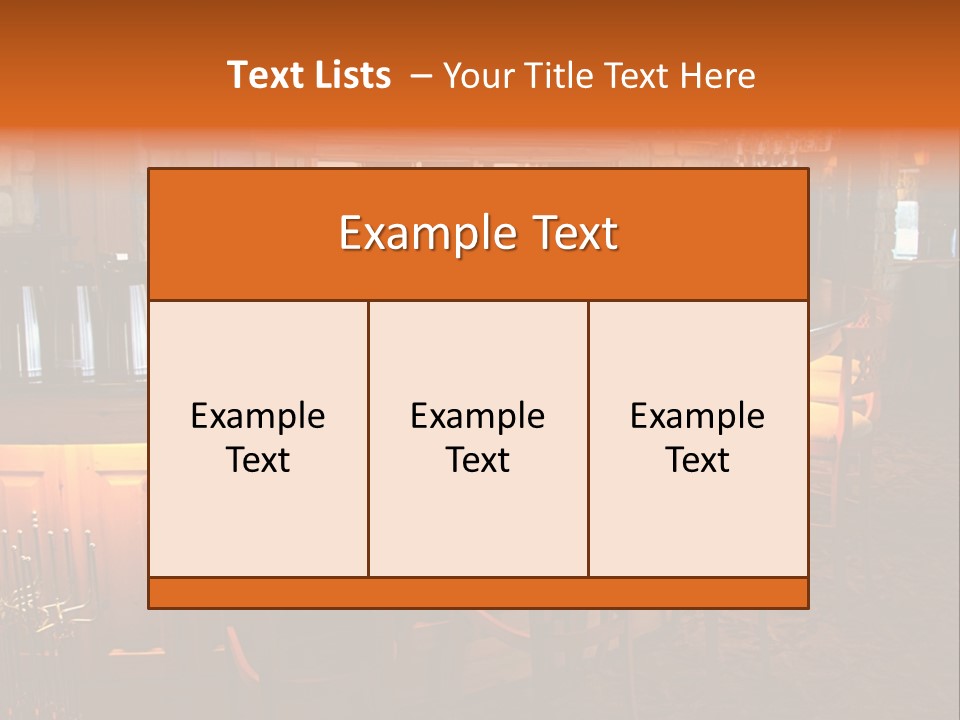 Restaurant's Lighted Bar Area. PowerPoint Template