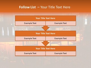 Restaurant's Lighted Bar Area. PowerPoint Template