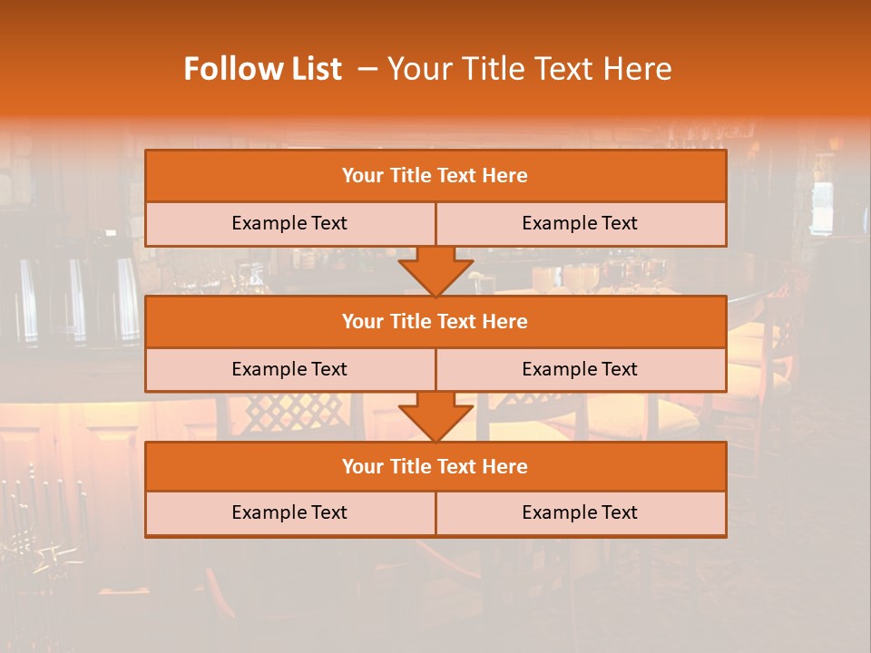 Restaurant's Lighted Bar Area. PowerPoint Template