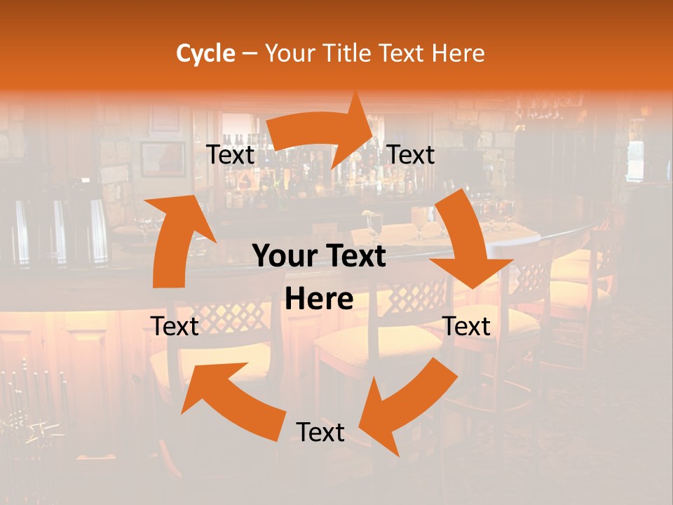 Restaurant's Lighted Bar Area. PowerPoint Template