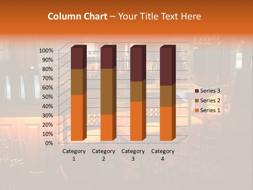 Restaurant's Lighted Bar Area. PowerPoint Template