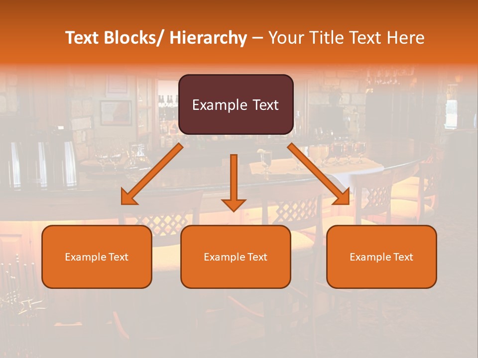 Restaurant's Lighted Bar Area. PowerPoint Template