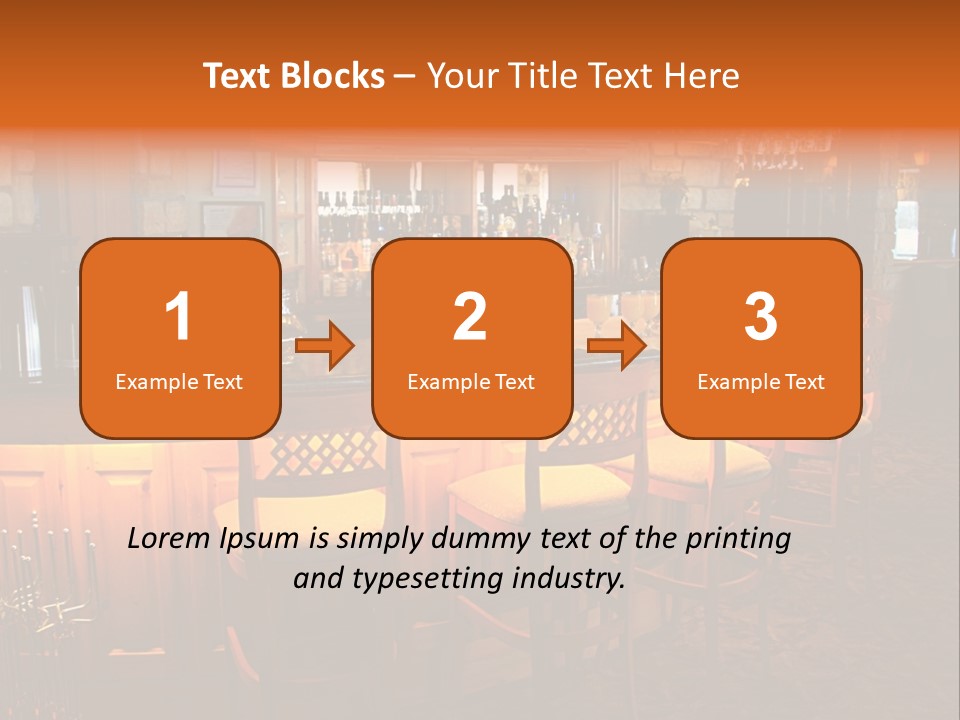 Restaurant's Lighted Bar Area. PowerPoint Template
