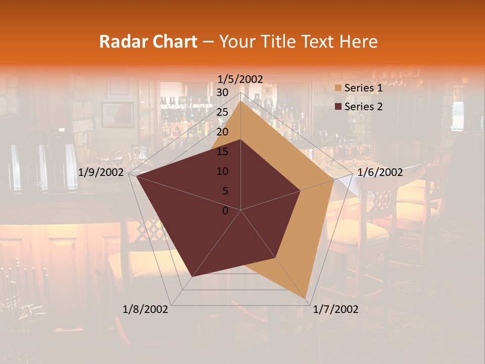 Restaurant's Lighted Bar Area. PowerPoint Template