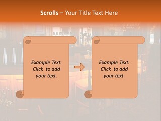Restaurant's Lighted Bar Area. PowerPoint Template