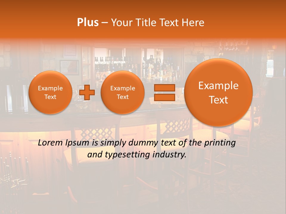 Restaurant's Lighted Bar Area. PowerPoint Template