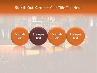 Restaurant's Lighted Bar Area. PowerPoint Template