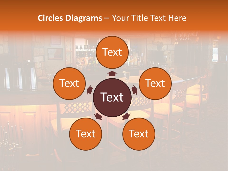 Restaurant's Lighted Bar Area. PowerPoint Template