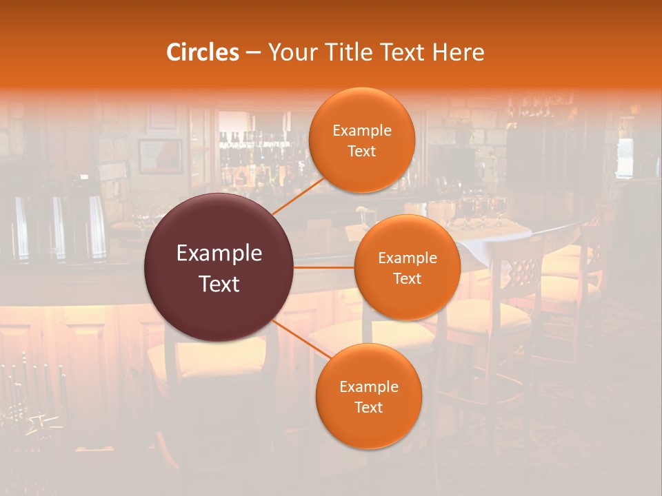Restaurant's Lighted Bar Area. PowerPoint Template