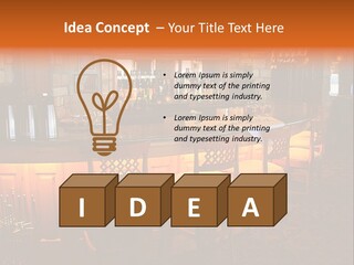 Restaurant's Lighted Bar Area. PowerPoint Template