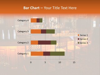 Restaurant's Lighted Bar Area. PowerPoint Template