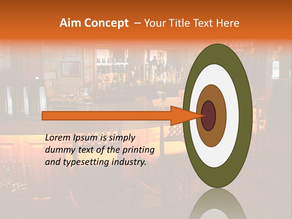 Restaurant's Lighted Bar Area. PowerPoint Template