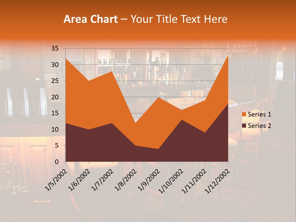 Restaurant's Lighted Bar Area. PowerPoint Template