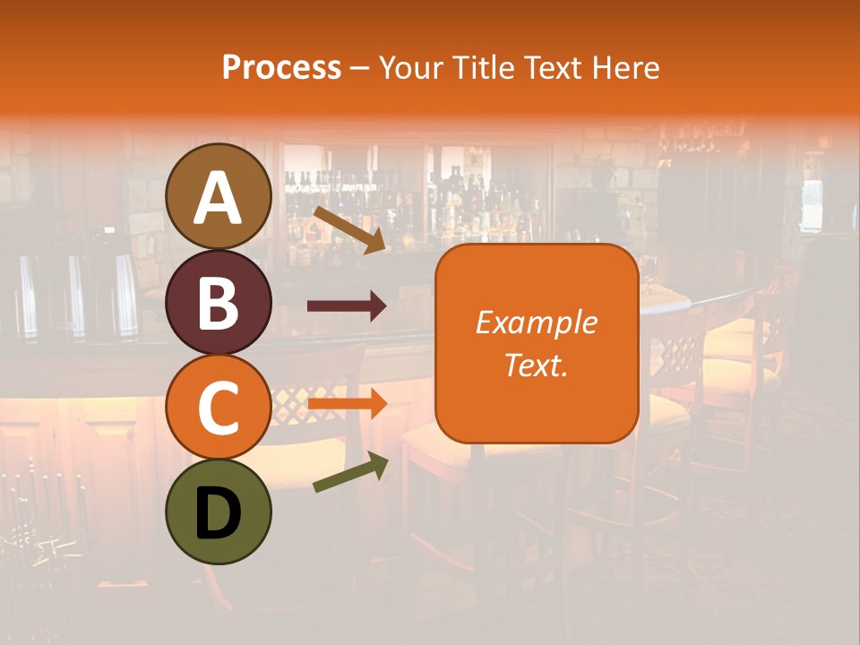 Restaurant's Lighted Bar Area. PowerPoint Template
