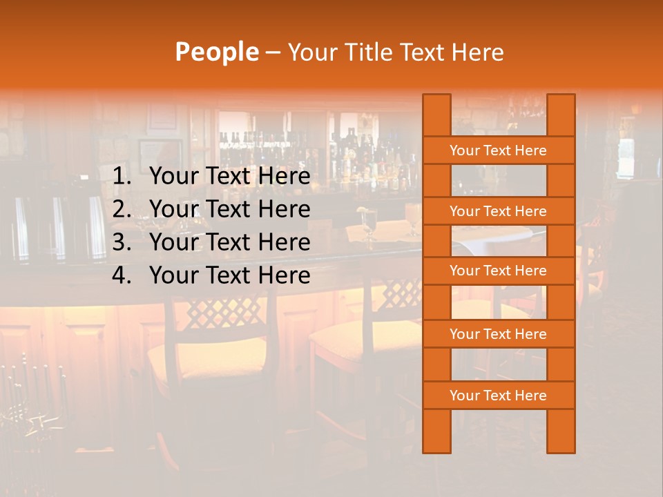 Restaurant's Lighted Bar Area. PowerPoint Template