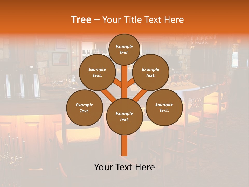 Restaurant's Lighted Bar Area. PowerPoint Template