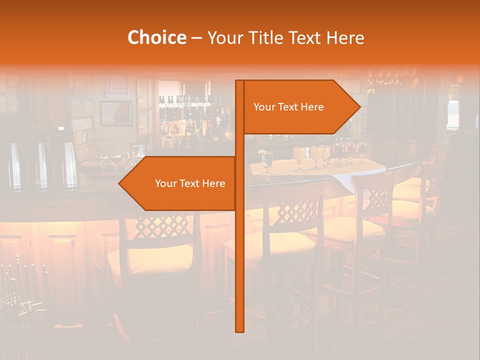Restaurant's Lighted Bar Area. PowerPoint Template