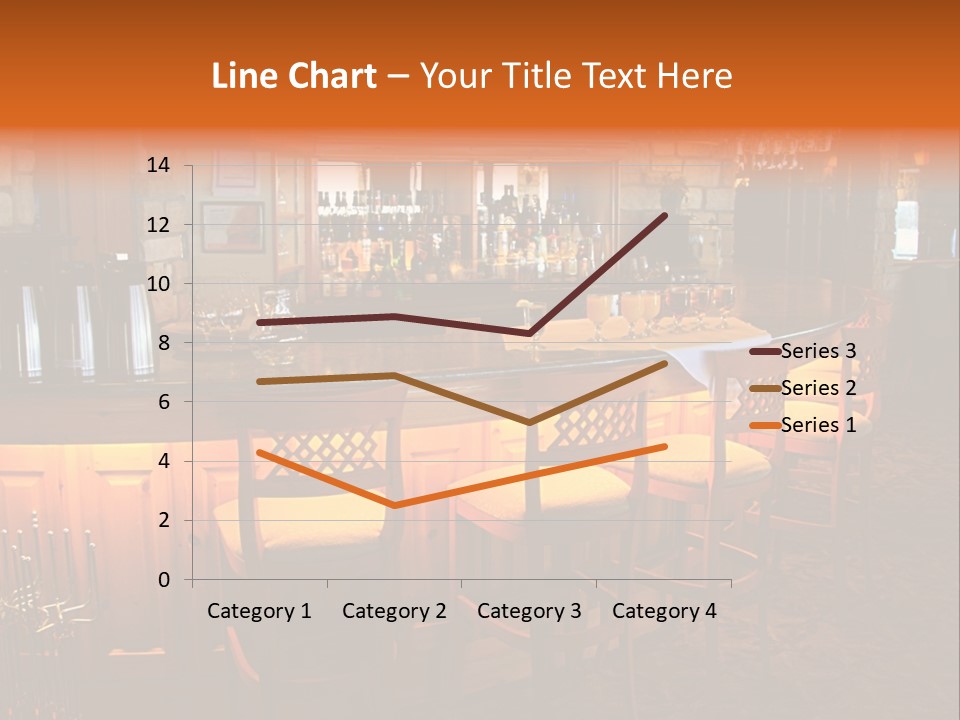 Restaurant's Lighted Bar Area. PowerPoint Template