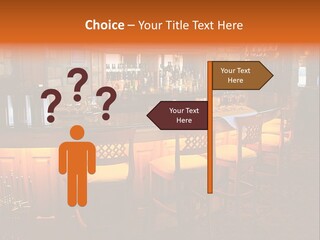 Restaurant's Lighted Bar Area. PowerPoint Template