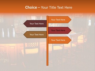 Restaurant's Lighted Bar Area. PowerPoint Template