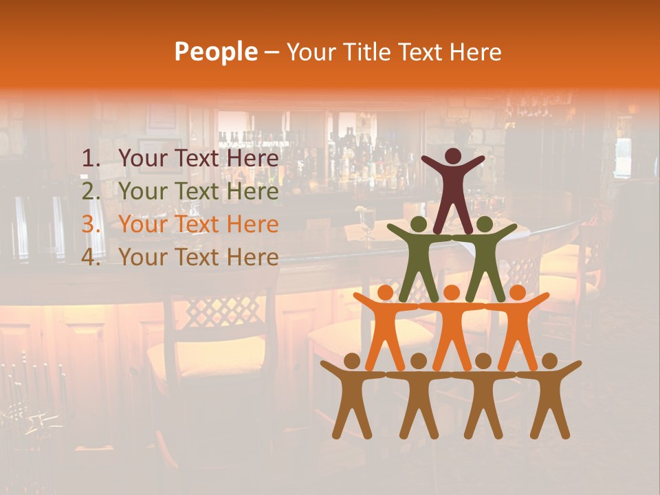 Restaurant's Lighted Bar Area. PowerPoint Template