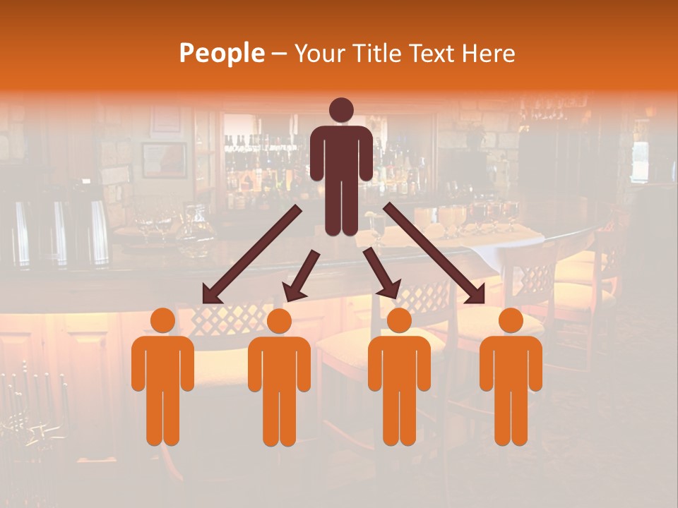 Restaurant's Lighted Bar Area. PowerPoint Template