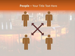 Restaurant's Lighted Bar Area. PowerPoint Template