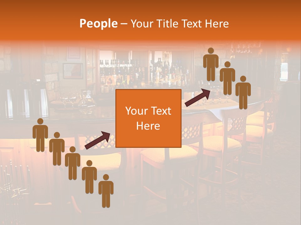 Restaurant's Lighted Bar Area. PowerPoint Template
