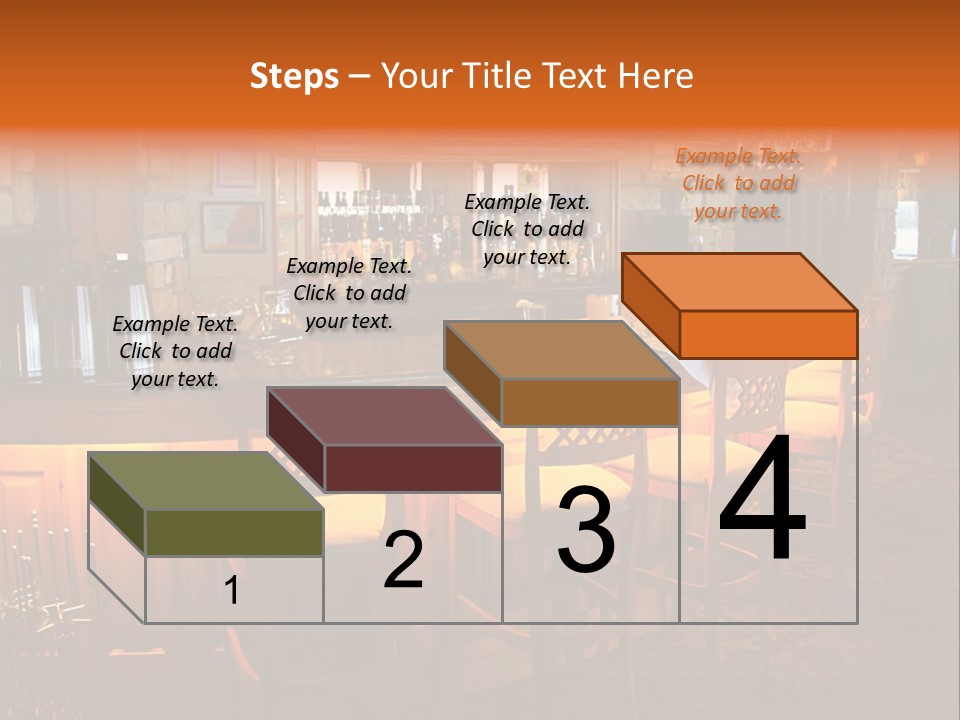Restaurant's Lighted Bar Area. PowerPoint Template