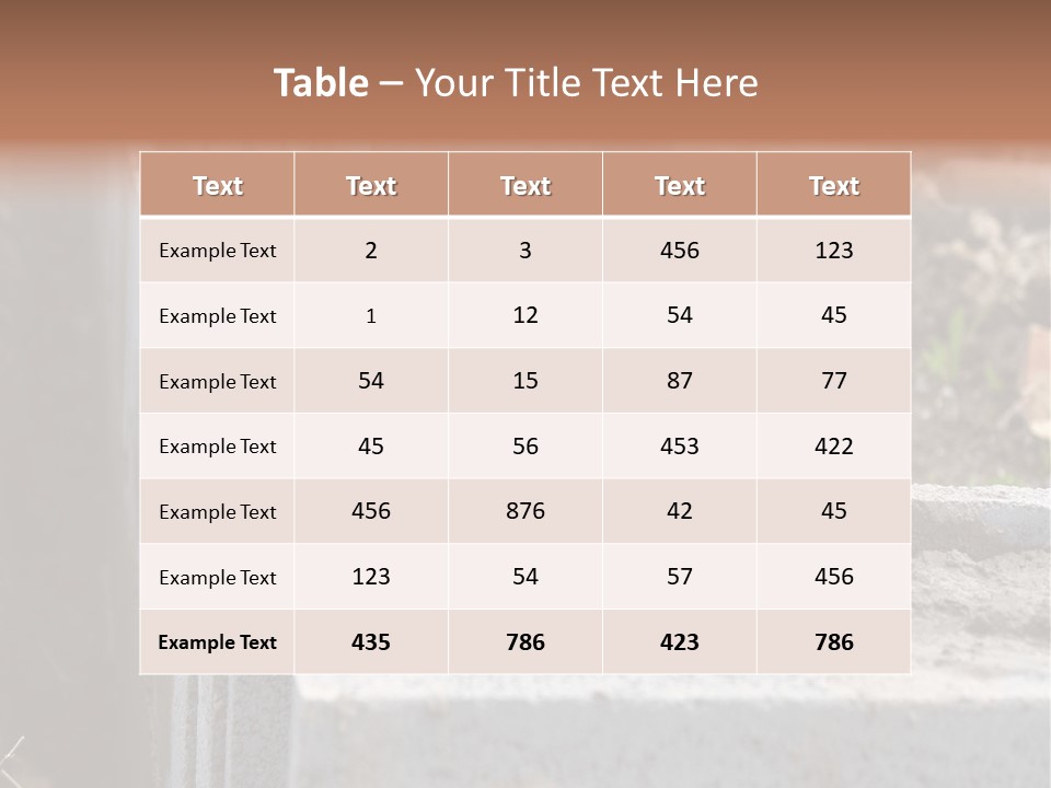 Closeup Of House Foundation Made From Concrete Shuttering Blocks Filled With Mortar And Reinforcement Bars PowerPoint Template