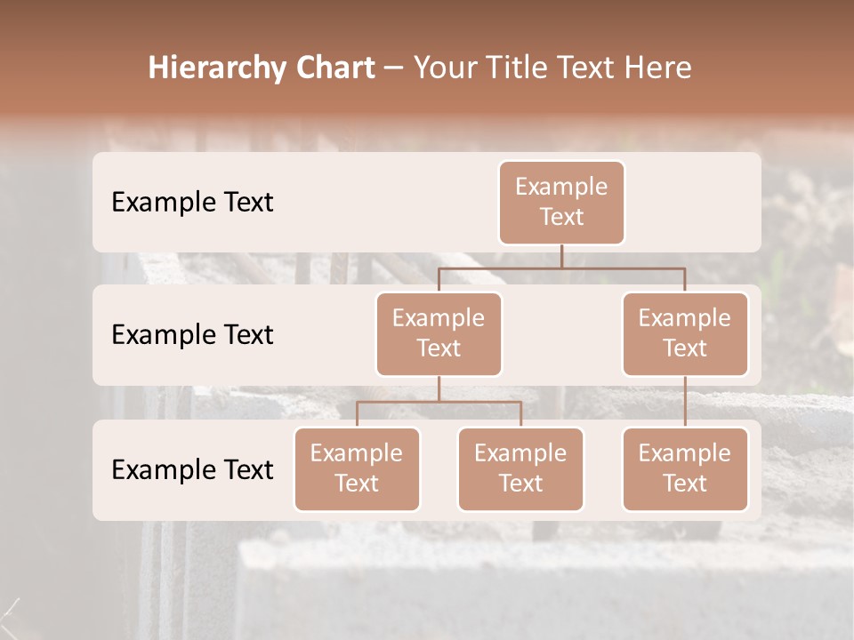 Closeup Of House Foundation Made From Concrete Shuttering Blocks Filled With Mortar And Reinforcement Bars PowerPoint Template