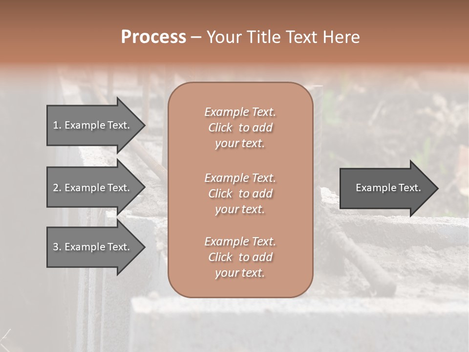 Closeup Of House Foundation Made From Concrete Shuttering Blocks Filled With Mortar And Reinforcement Bars PowerPoint Template