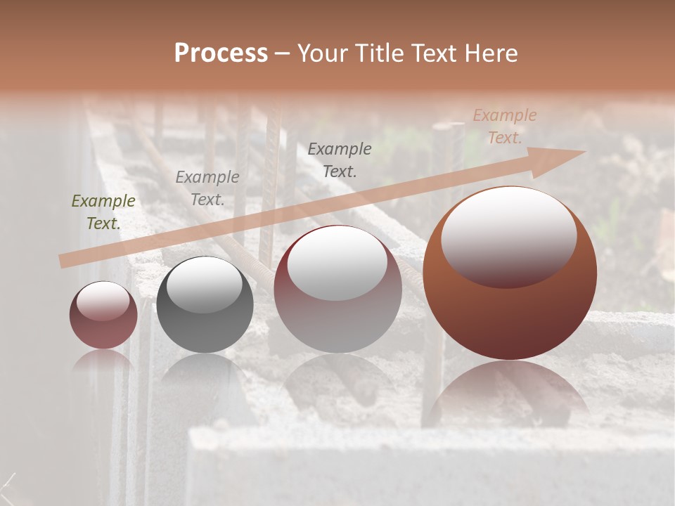 Closeup Of House Foundation Made From Concrete Shuttering Blocks Filled With Mortar And Reinforcement Bars PowerPoint Template
