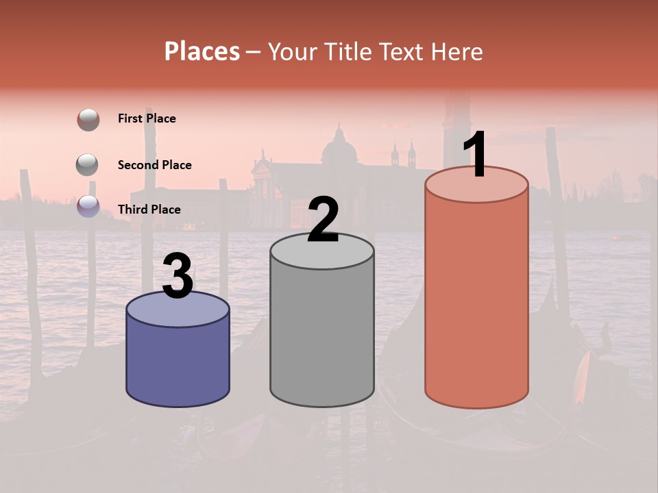 Gondolas By Saint Georgio At Sunset PowerPoint Template